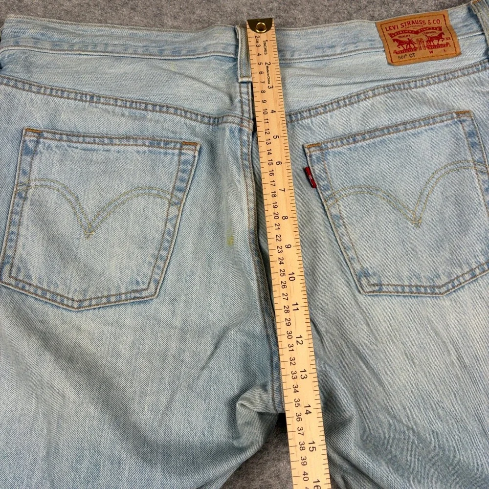 Levi's‎ 501 Jeans Mens 36x30 Light Wash Distressed Button Fly Denim Pants Ripped